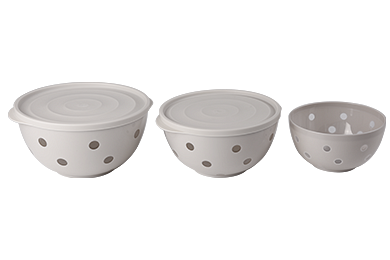 Set of bicolour salad bowls "Sens", platinum